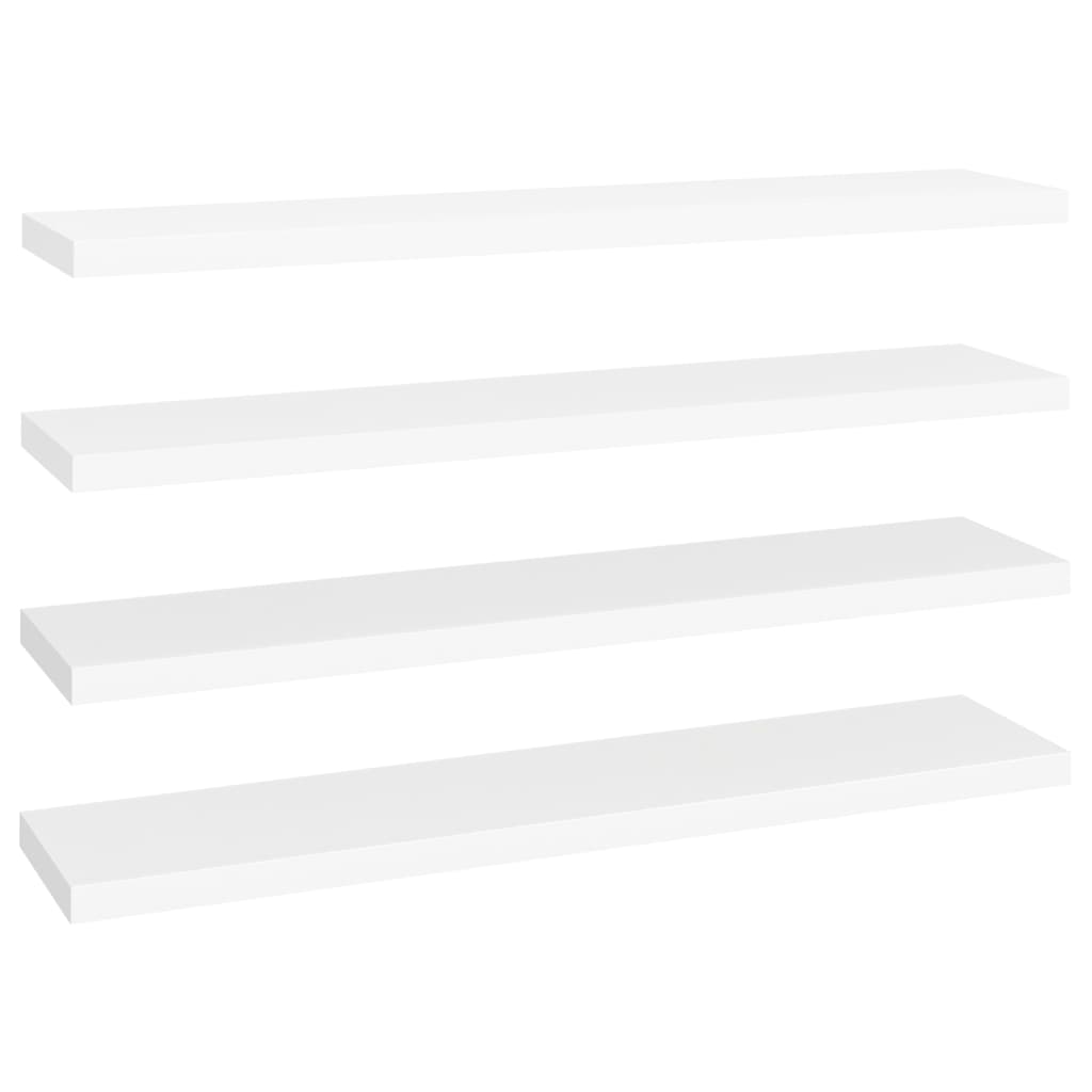 Scaffali a Parete 4 pz Bianchi 120x23,5x3,8 cm in MDF