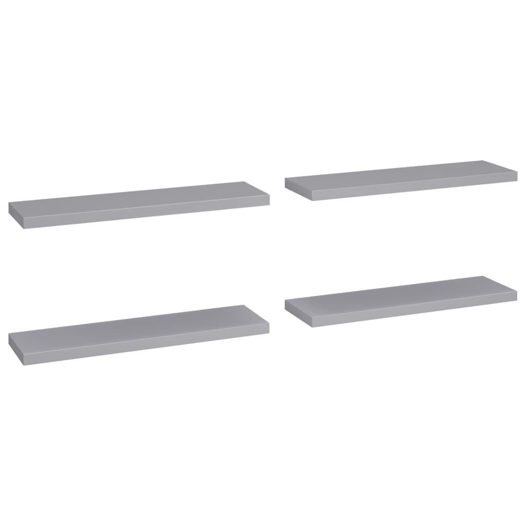 Scaffali a Parete 4 pz Grigi 90x23,5x3,8 cm in MDF
