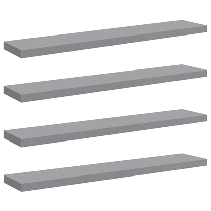 Scaffali a Parete 2 pz Grigi 120x23,5x3,8 cm in MDF