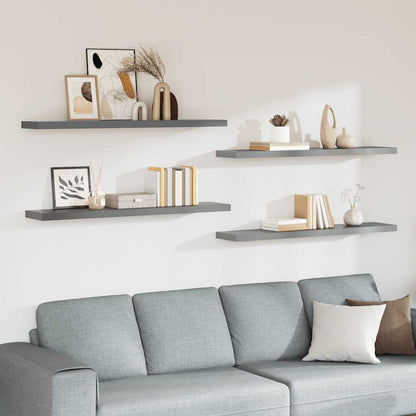 Scaffali a Parete 2 pz Grigi 120x23,5x3,8 cm in MDF