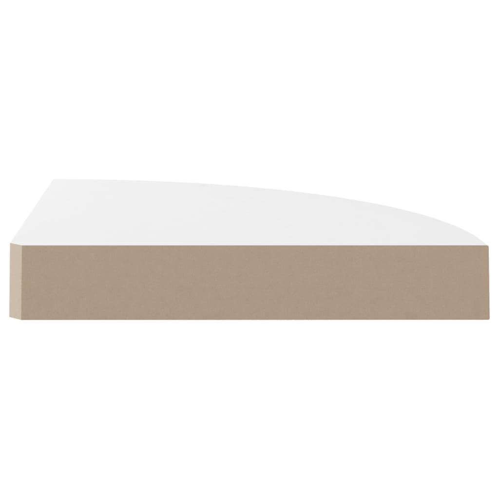 Scaffale Angolare a Parete Bianco Lucido 25x25x3,8 cm in MDF