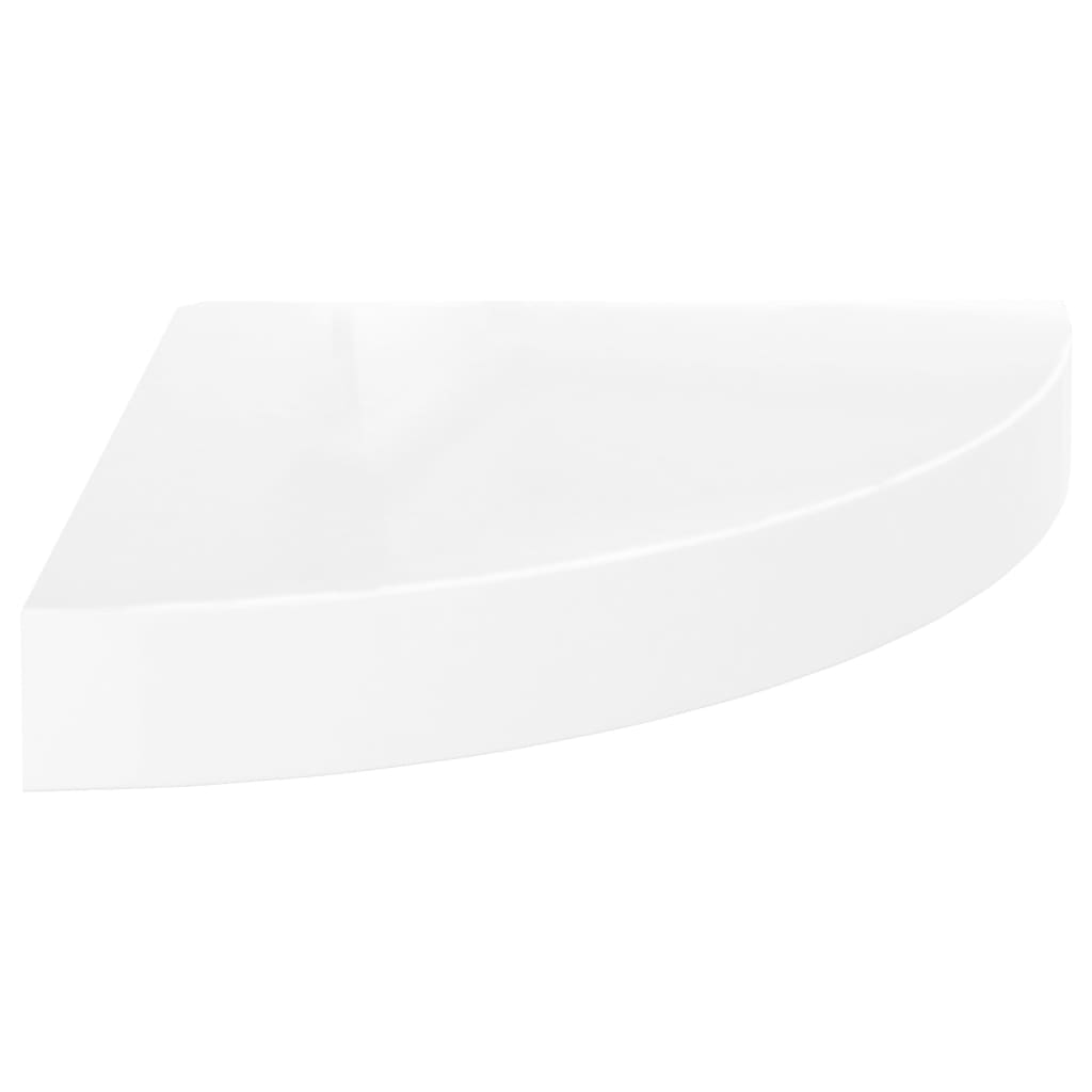 Scaffali Angolari a Parete 4 pz Bianco Lucido 25x25x3,8 cm MDF