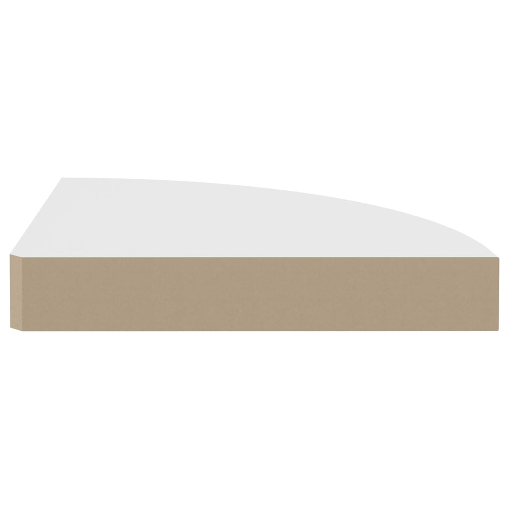 Scaffale Angolare a Parete Bianco 25x25x3,8 cm in MDF