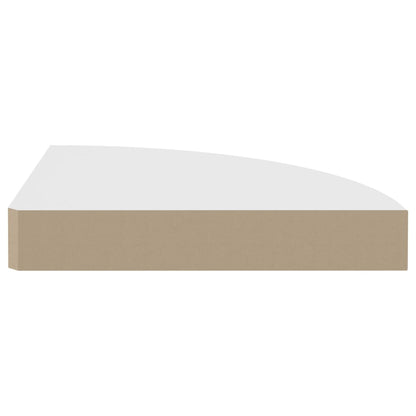 Scaffale Angolare a Parete Bianco 25x25x3,8 cm in MDF
