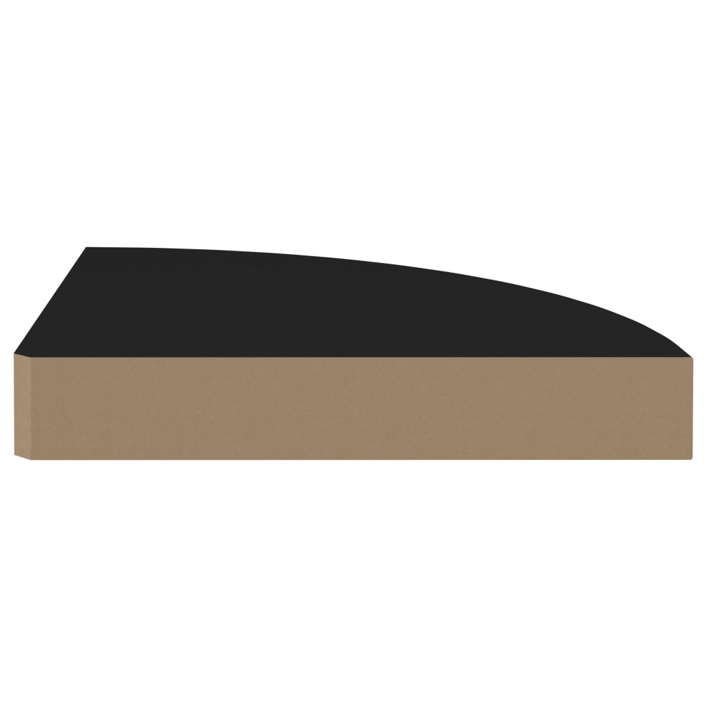 Scaffali Angolari a Parete 4 pz Neri 25x25x3,8 cm in MDF