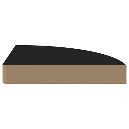 Scaffali Angolari a Parete 4 pz Neri 25x25x3,8 cm in MDF