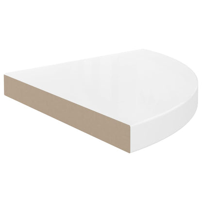 Scaffali Angolari a Parete 2 pz Bianco Lucido 35x35x3,8 cm MDF