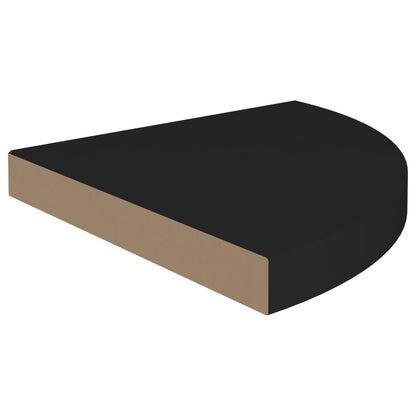 Scaffali Angolari a Parete 2 pz Neri 35x35x3,8 cm in MDF