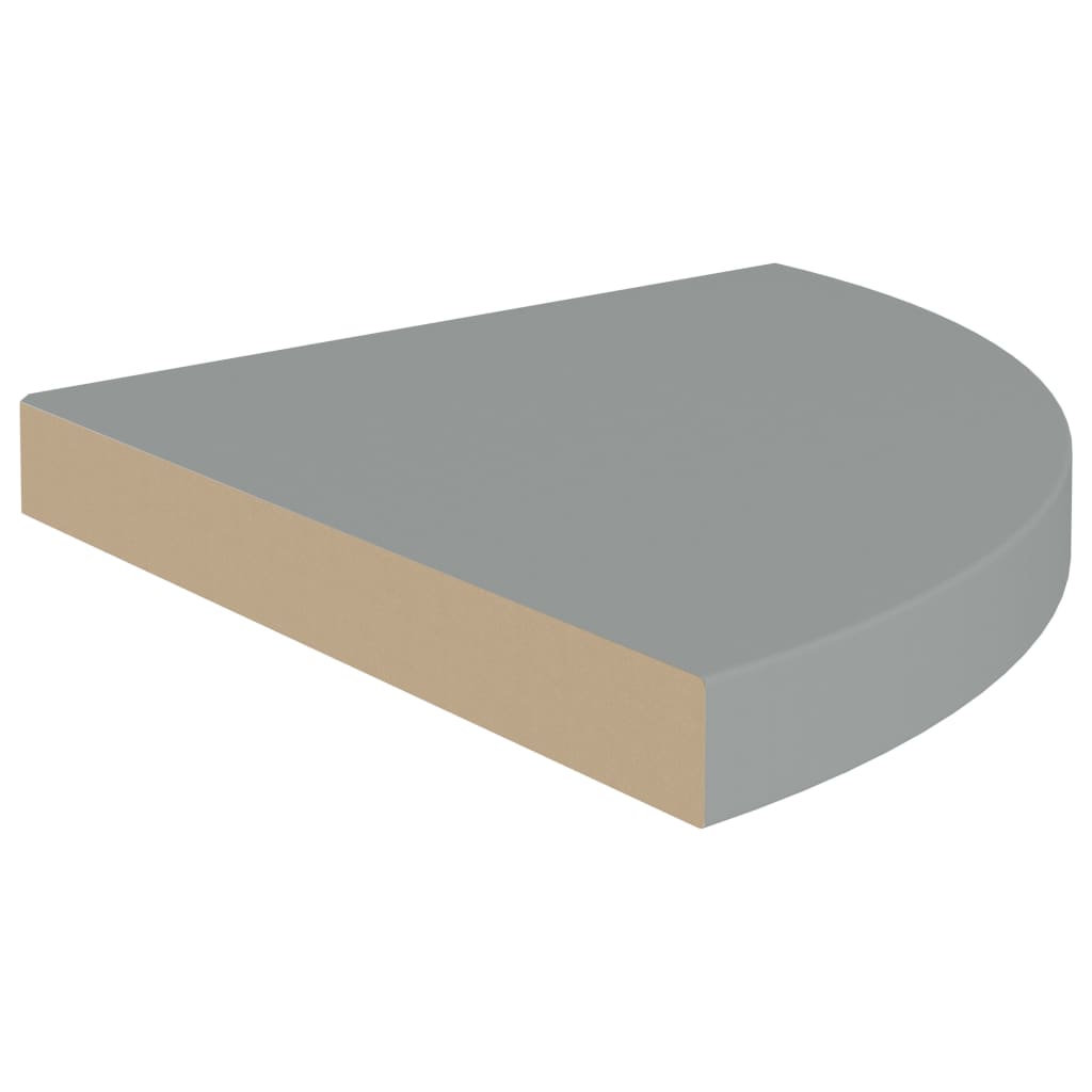 Scaffali Angolari a Parete 4 pz Grigi 35x35x3,8 cm in MDF