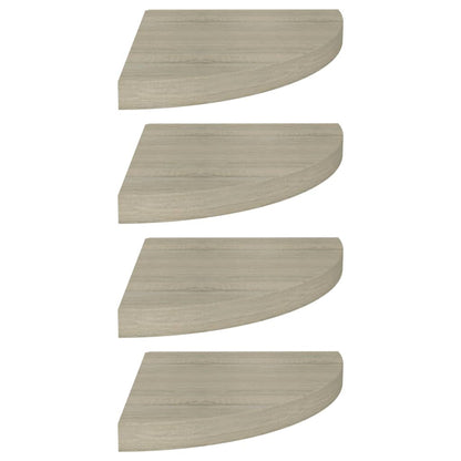 Scaffali Angolari a Parete 4 pz Rovere 35x35x3,8 cm in MDF
