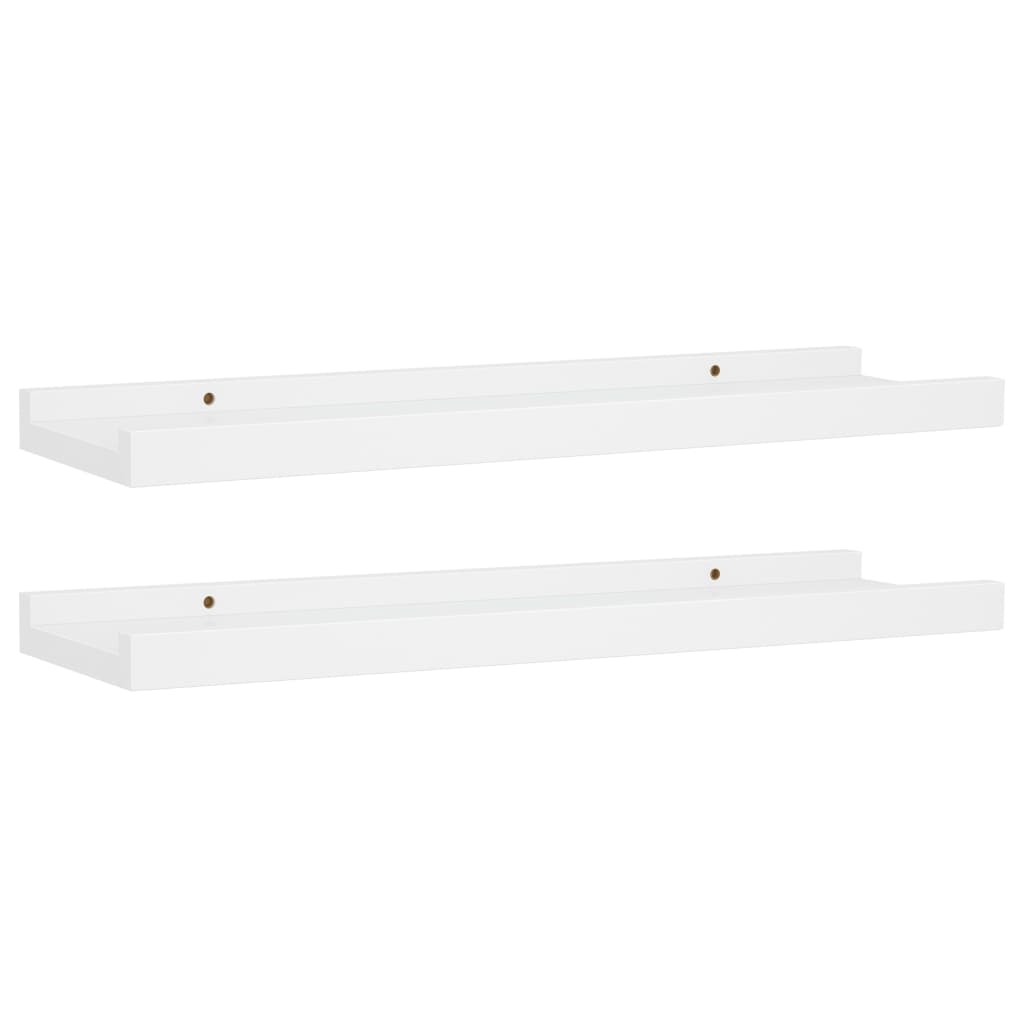 Mensole con Sporgenza 2 pz Bianche 40x9x3 cm MDF