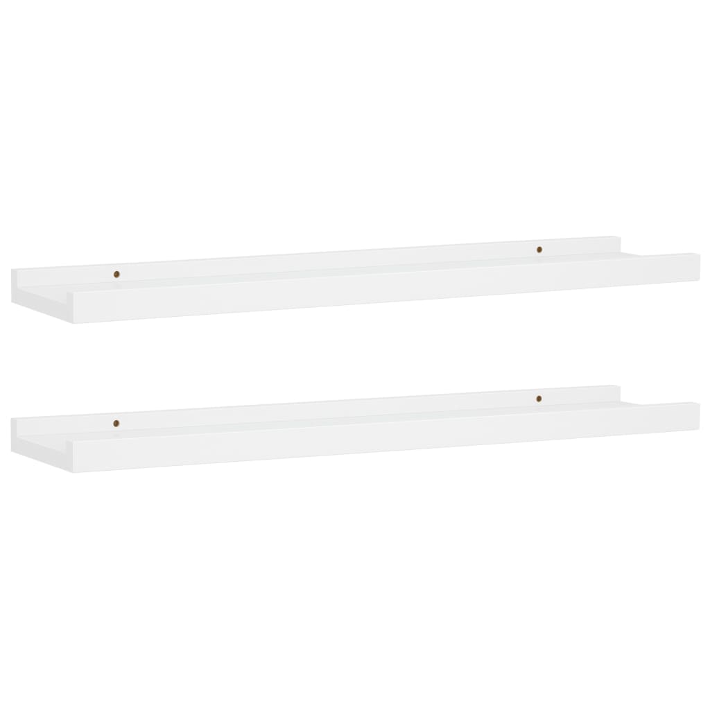Mensole con Sporgenza 2 pz Bianche 60x9x3 cm MDF