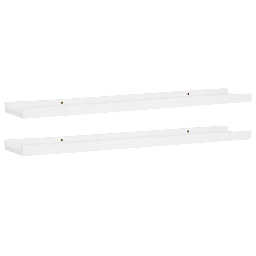 Mensole con Sporgenza 2 pz Bianche 80x9x3 cm MDF
