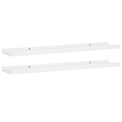 Mensole con Sporgenza 2 pz Bianche 80x9x3 cm MDF