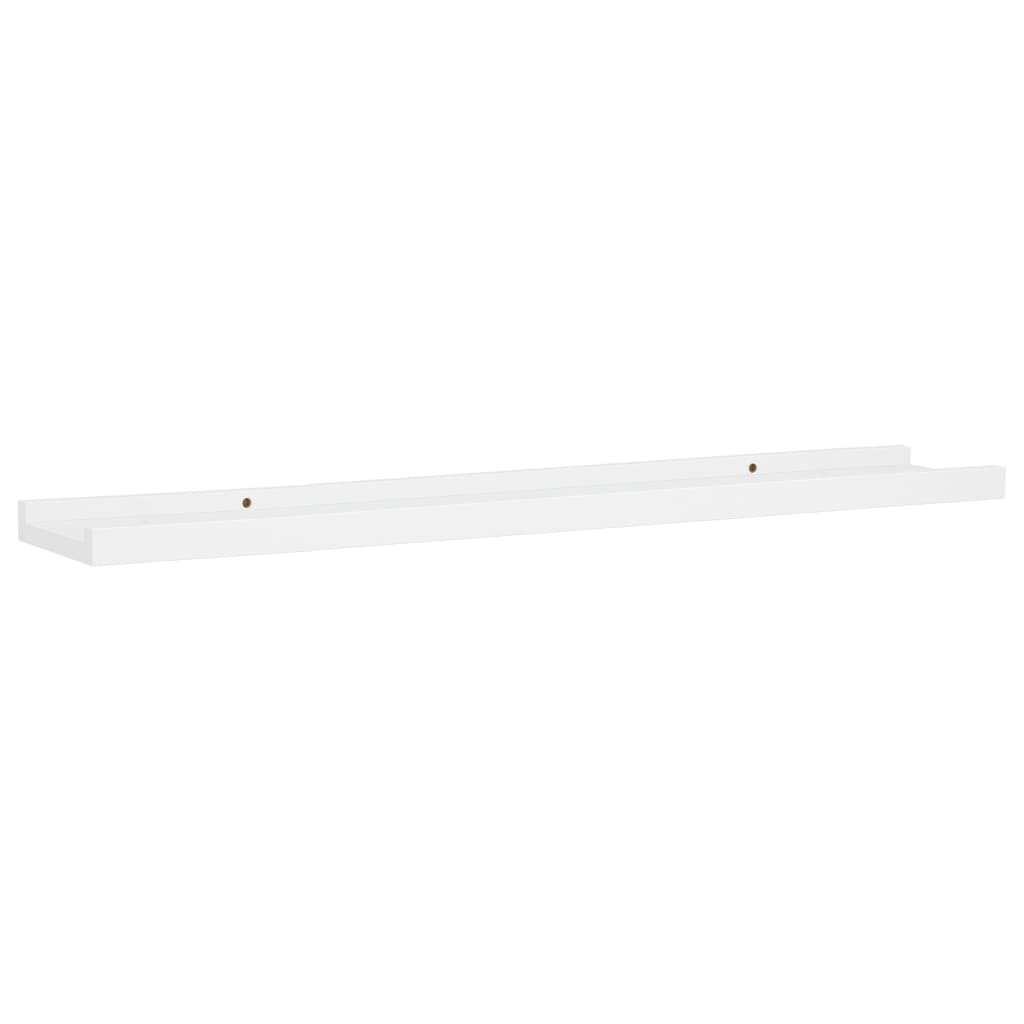 Mensole con Sporgenza 2 pz Bianche 80x9x3 cm MDF