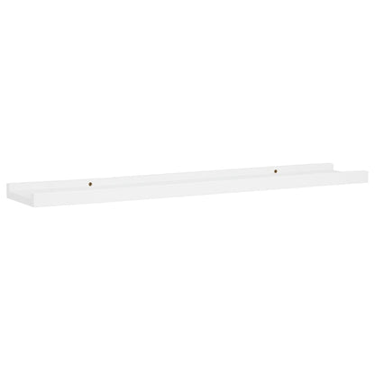 Mensole con Sporgenza 2 pz Bianche 80x9x3 cm MDF