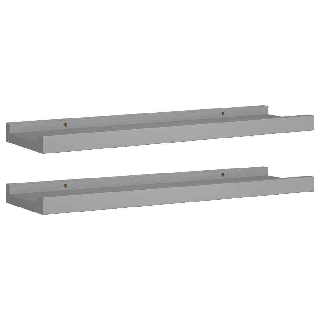 Mensole Loggia per Foto 2 pz Grigie 40x9x3 cm in MDF