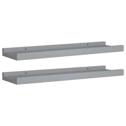 Mensole Loggia per Foto 2 pz Grigie 40x9x3 cm in MDF