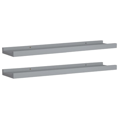 Mensole Loggia per Foto 2 pz Grigie 60x9x3 cm in MDF