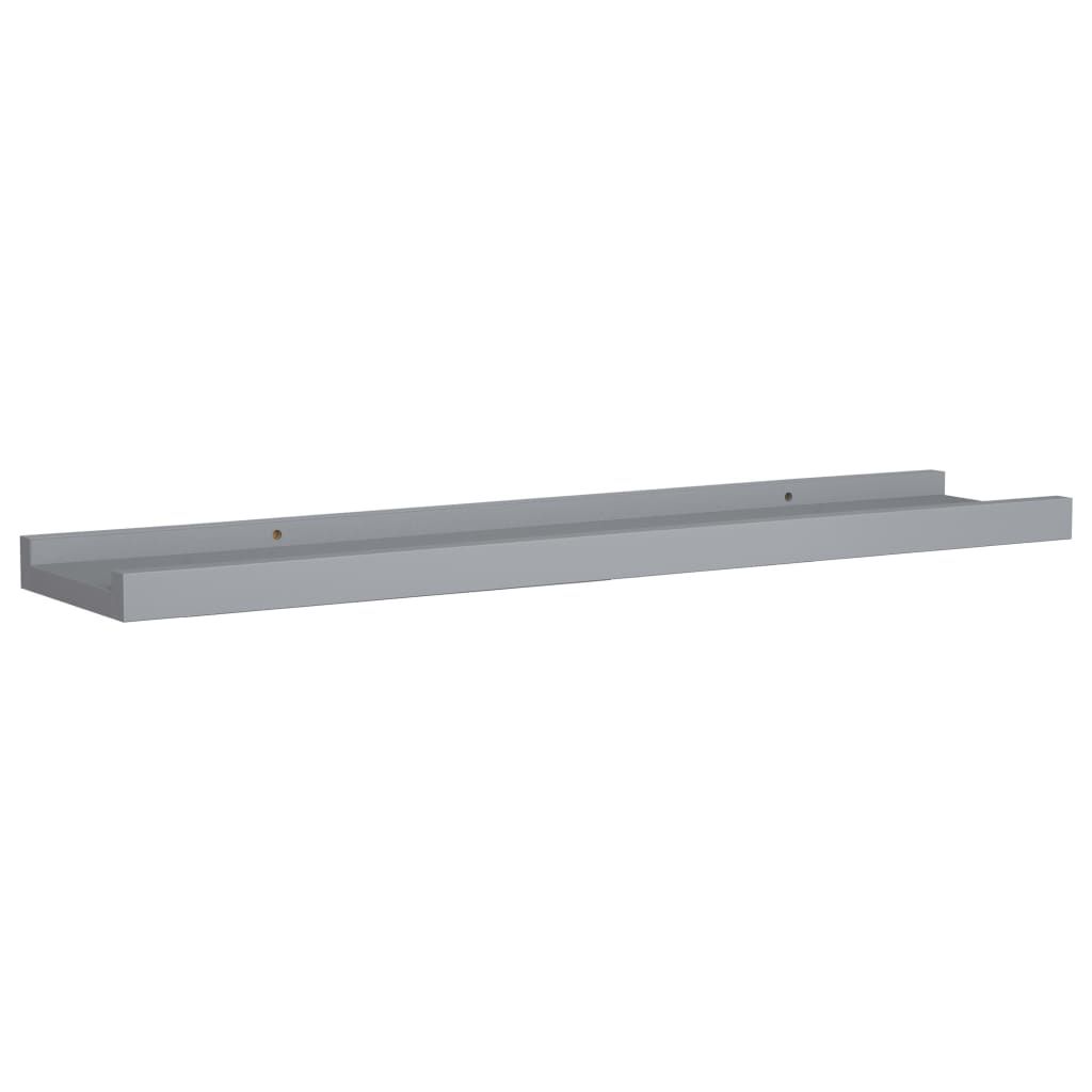 Mensole Loggia per Foto 2 pz Grigie 60x9x3 cm in MDF
