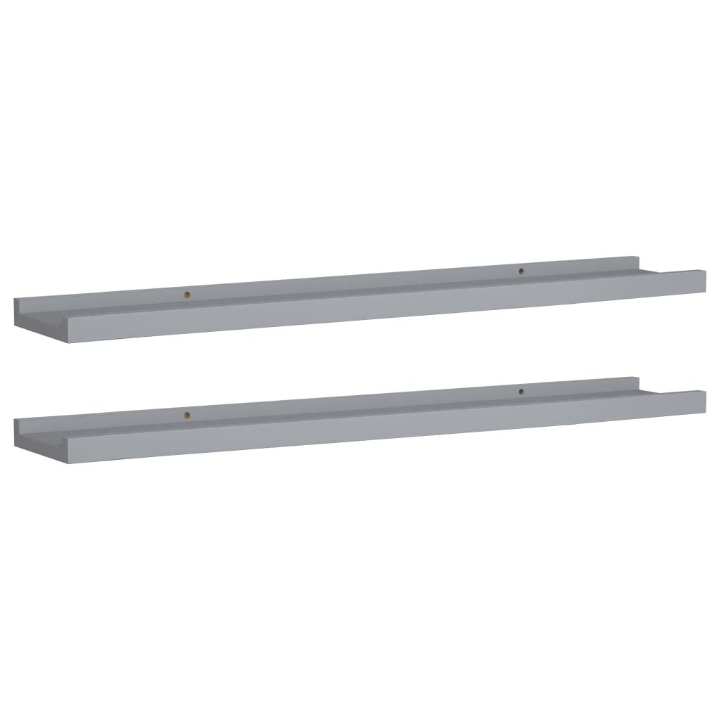 Mensole Loggia per Foto 2 pz Grigie 80x9x3 cm in MDF