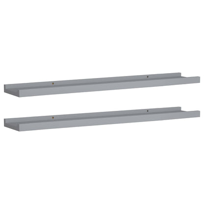 Mensole Loggia per Foto 2 pz Grigie 80x9x3 cm in MDF