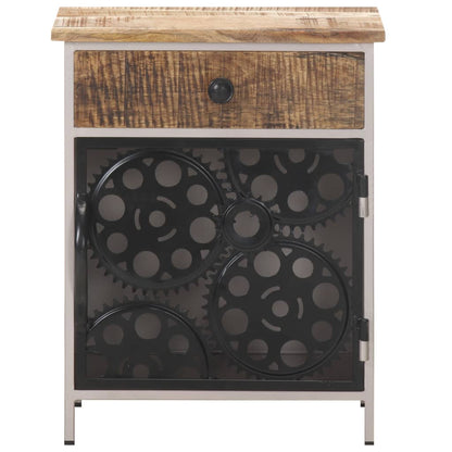 Comodino 40x30x50 cm in Legno di Mango Grezzo