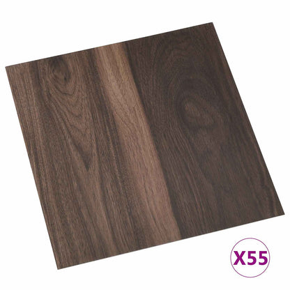 Tavole di Pavimento 55 pcs Marrone Scuro 5,11 mÂ² PVC