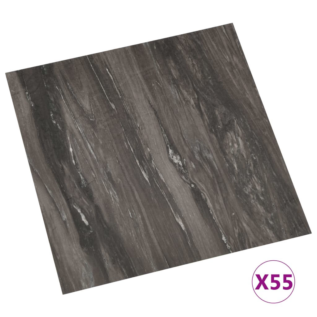 Listoni Pavimenti Autoadesivi 55 pz in PVC 5,11 m² Grigio Scuro