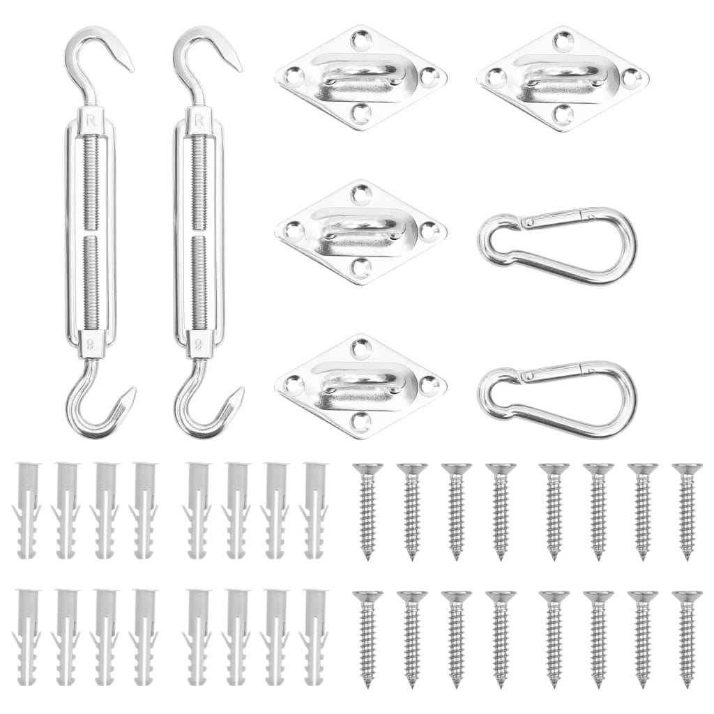 Set Accessori per Vela Parasole 8 pz in Acciaio Inossidabile