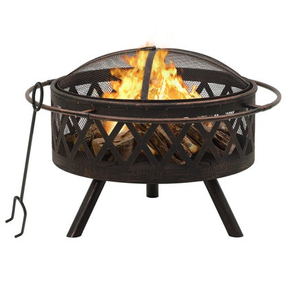 Braciere Rustico con Attizzatoio 76 cm XXL in Acciaio