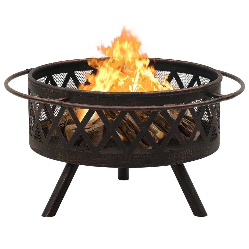 Braciere Rustico con Attizzatoio 76 cm XXL in Acciaio