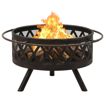 Braciere Rustico con Attizzatoio 76 cm XXL in Acciaio