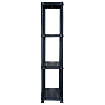 Scaffale a 4 Ripiani Nero 61x30,5x130 cm in Plastica