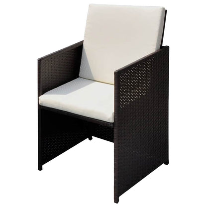 Sedie da giardino 3 pcs Marrone 56 x 52 x 87 cm Poly Rattan