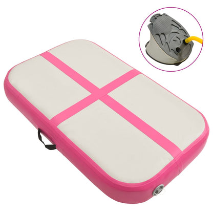 Tappetino Ginnastica Gonfiabile con Pompa 60x100x10 cm PVC Rosa
