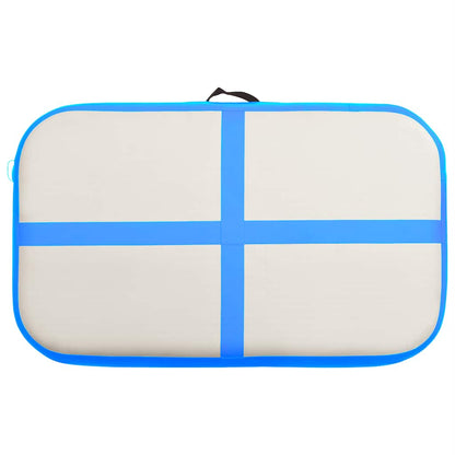 Tappetino Ginnastica Gonfiabile con Pompa 60x100x10 cm PVC Blu