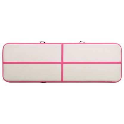 Tappetino Ginnastica Gonfiabile con Pompa 400x100x15cm PVC Rosa