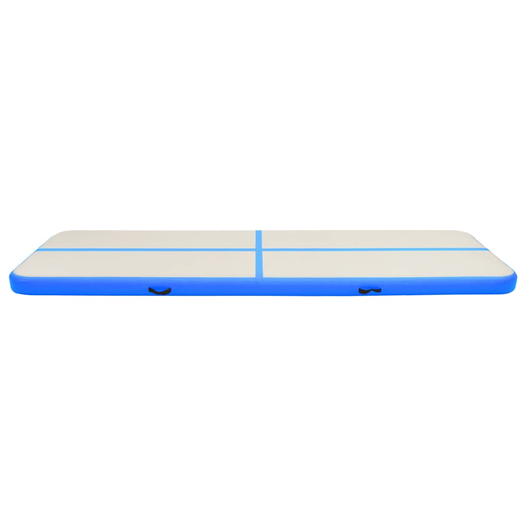 Tappetino Ginnastica Gonfiabile con Pompa 600x100x15cm PVC Blu