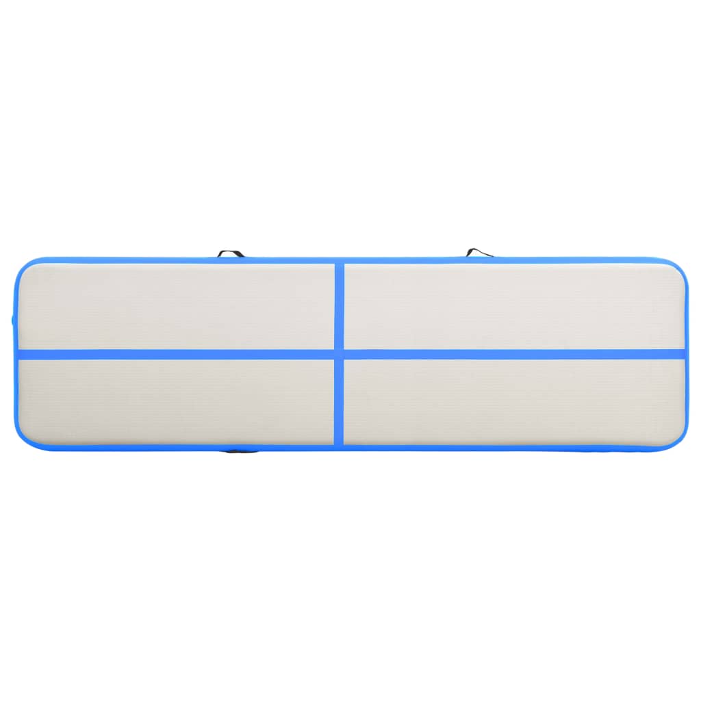 Tappetino Ginnastica Gonfiabile con Pompa 600x100x15cm PVC Blu