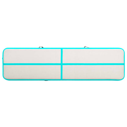 Tappetino Ginnastica Gonfiabile e Pompa 600x100x15cm PVC Verde