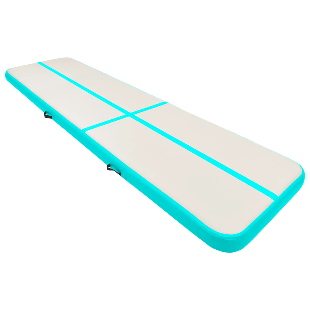 Tappetino Ginnastica Gonfiabile e Pompa 700x100x15cm PVC Verde