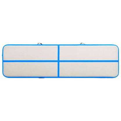 Tappetino Ginnastica Gonfiabile con Pompa 800x100x15cm PVC Blu