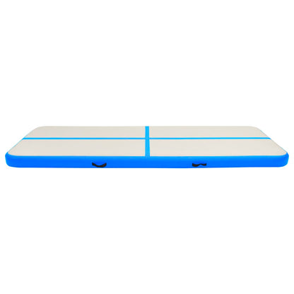 Tappetino Ginnastica Gonfiabile con Pompa 400x100x20 cm PVC Blu
