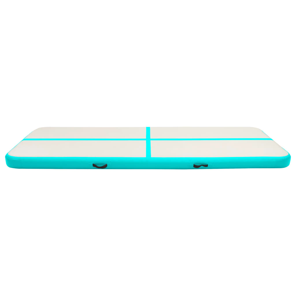 Tappetino Ginnastica Gonfiabile e Pompa 400x100x20 cm PVC Verde