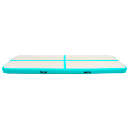 Tappetino Ginnastica Gonfiabile e Pompa 400x100x20 cm PVC Verde