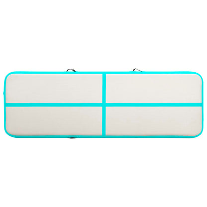 Tappetino Ginnastica Gonfiabile e Pompa 500x100x20 cm PVC Verde