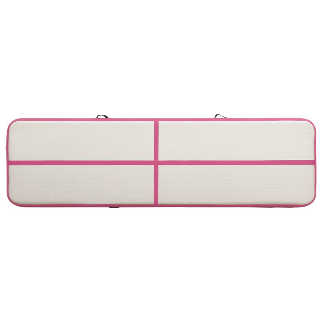 Tappetino Ginnastica Gonfiabile con Pompa 700x100x20cm PVC Rosa