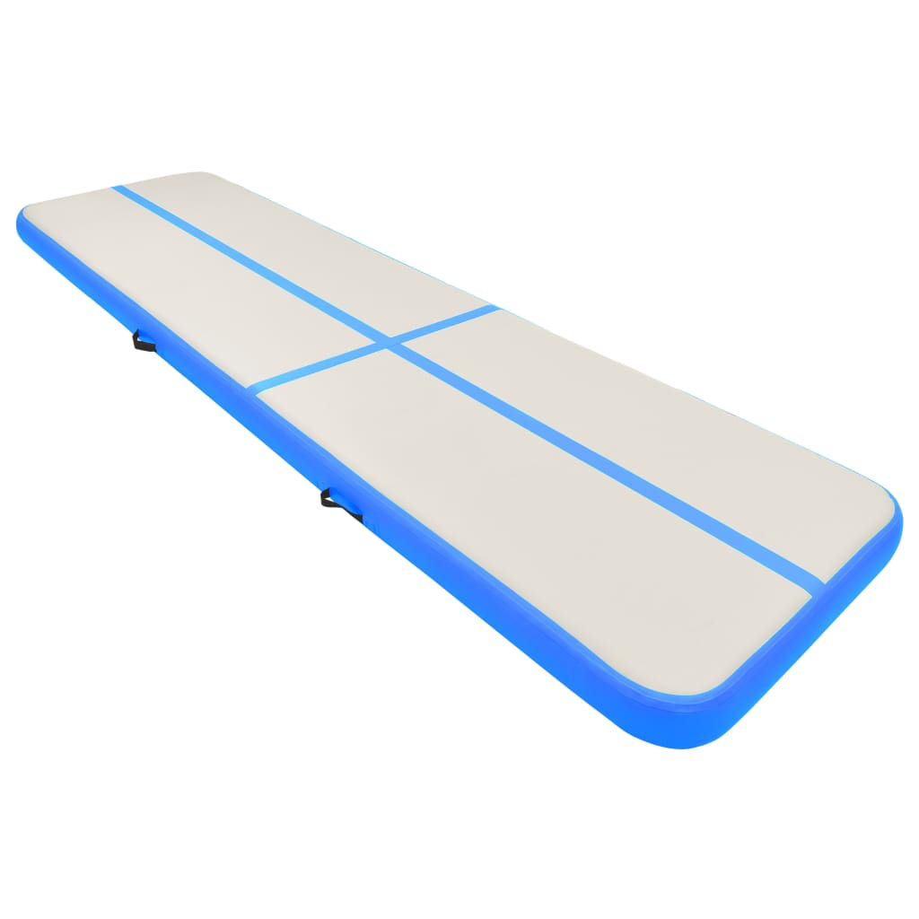 Tappetino Ginnastica Gonfiabile con Pompa 700x100x20cm PVC Blu