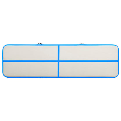 Tappetino Ginnastica Gonfiabile con Pompa 700x100x20cm PVC Blu